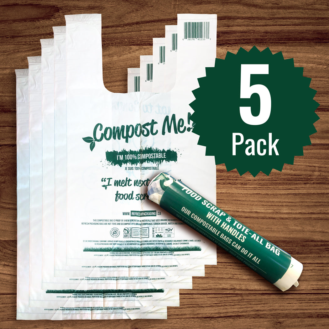 T-shirt Compostable biodegradable shopping bag for food scraps