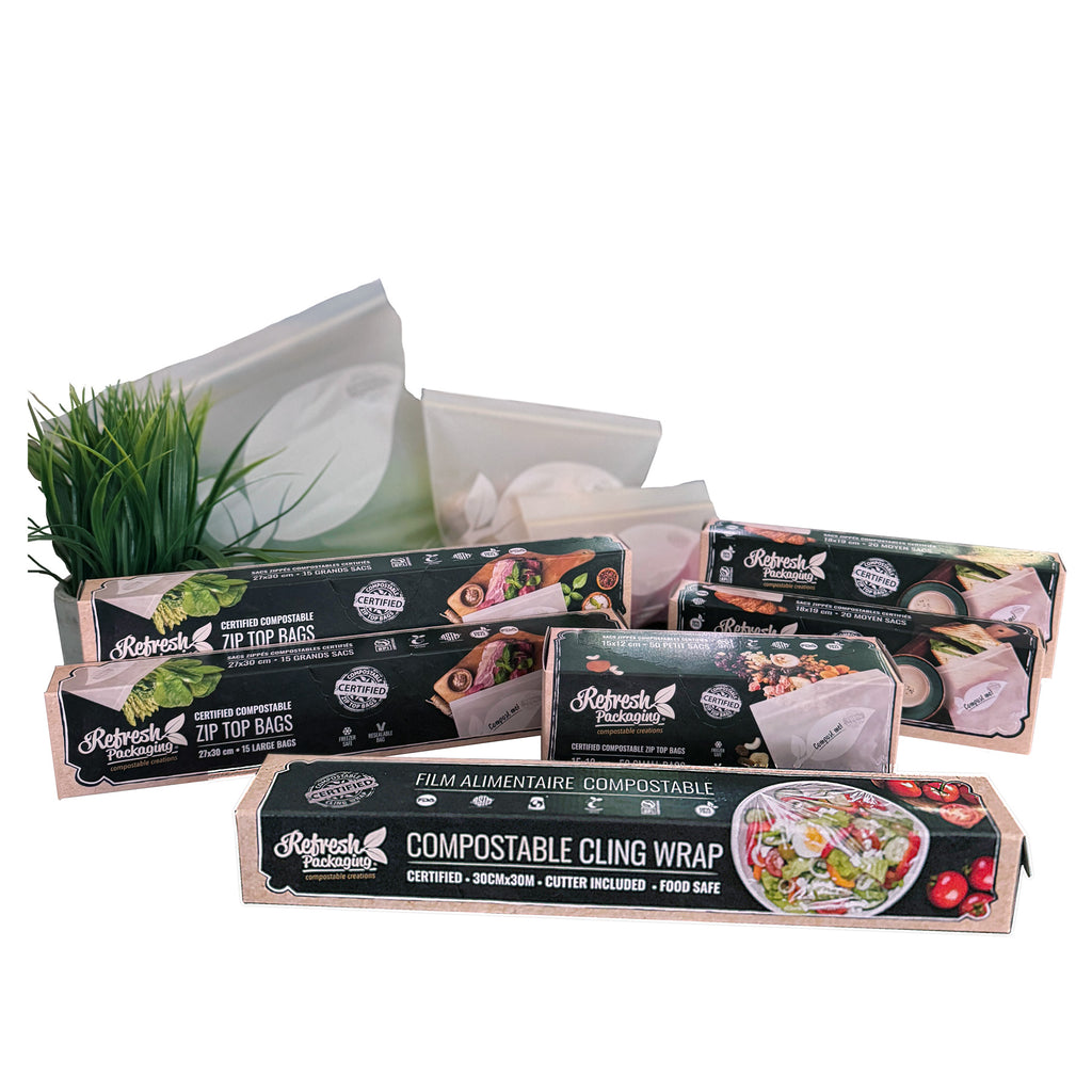 Plastic Free Starter Kit-Cling Wrap & 3 sizes of Zip Close Freezer Bags