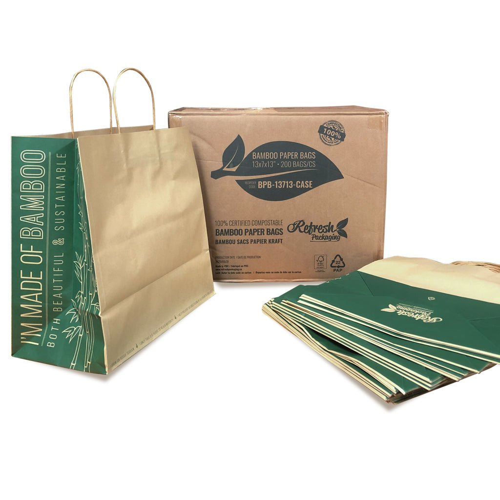 Bamboo Paper Rope Handled Shopping Bags