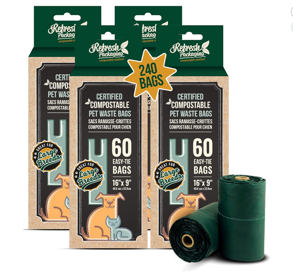 Pet Waste Bags with Handles - 4 Pack - 240 Bags Total