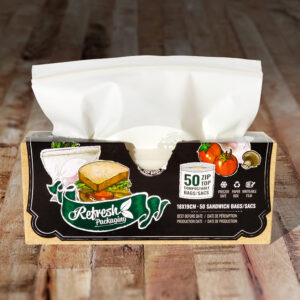 certified compostable zipper close sandwich bags for food storage