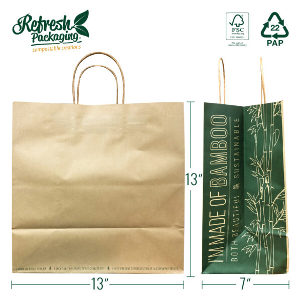 Bamboo paper Check out shopping bags with handles