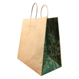 large paper shopping check-out bags with handles